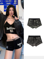Badblood Women's Vintage Embroidered Athletic Hot Shorts