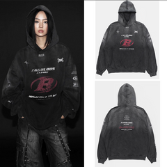 Badblood Women's Vintage Tie-Dye Pullover Hoodie