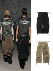 Badblood Unisex Vintage Spray Wash Barrel-Leg Pants