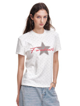 Women's Polka Dot Star Print Oversized T-Shirt