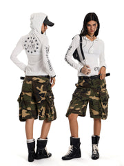 Women's Gothic Hooded Mesh Long Sleeve Top