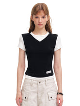 Women's TENCEL™ Lyocell Layered Color Block Slim Fit T-Shirt