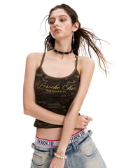 Women's Vintage Y2K Camouflage Cami Top