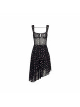 Women's Floral Backless Cami Maxi Dress with Asymmetrical Hem