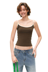 Women's TENCEL™ Cotton Contrast Trim Slim Fit Cami Tank Top