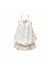 1JINN STUDIO Women's Floral Halter Bubble Hem Mini Dress