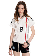 Women's Vintage Striped V-Neck Jersey T-Shirt