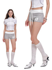 Unisex Striped Drawstring Wide-Leg Parachute Pants