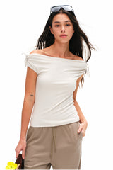 Our Stage Women's Modal Convertible Off-Shoulder Short Sleeve T-Shirt