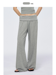 Badblood Women's Low-Rise Foldover Striped Wide-Leg Sweatpants
