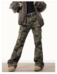Unisex Vintage Camo Multi-Pocket Cargo Pants