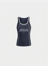 Badblood Women's Contrast Trim Embroidered Cami Tank Top