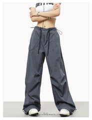 Women's White Parachute Cargo Pants