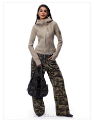 Women's Vintage Slim Fit Hooded Zip-Up Jacket