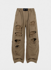 Badblood Unisex Distressed Drawstring Wide-Leg Sweatpants