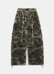Badblood Women's Vintage Camo Leopard Wide-Leg Sweatpants