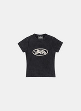 Badblood Women's Vintage Washed Embroidered Cropped T-Shirt