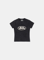 Badblood Women's Vintage Washed Embroidered Cropped T-Shirt
