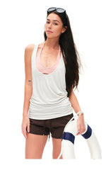 Women's Halter Neck Open Back Ribbed Tank Top