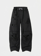 Badblood Unisex Distressed Drawstring Wide-Leg Sweatpants
