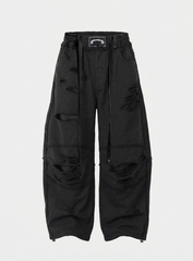Badblood Unisex Distressed Drawstring Wide-Leg Sweatpants