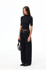Women's Cotton Barrel Leg Straight Pants