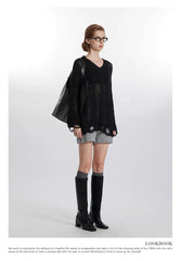HeyHenry Women's Sheer Knit Sweater – Relaxed Fit Lightweight Pullover