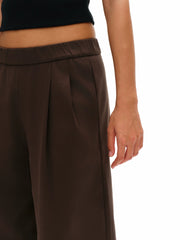 Our Stage 100% pure cotton soft and skin friendly pleated design anti wrinkle loose elastic waistband straight leg sanitary pants for women