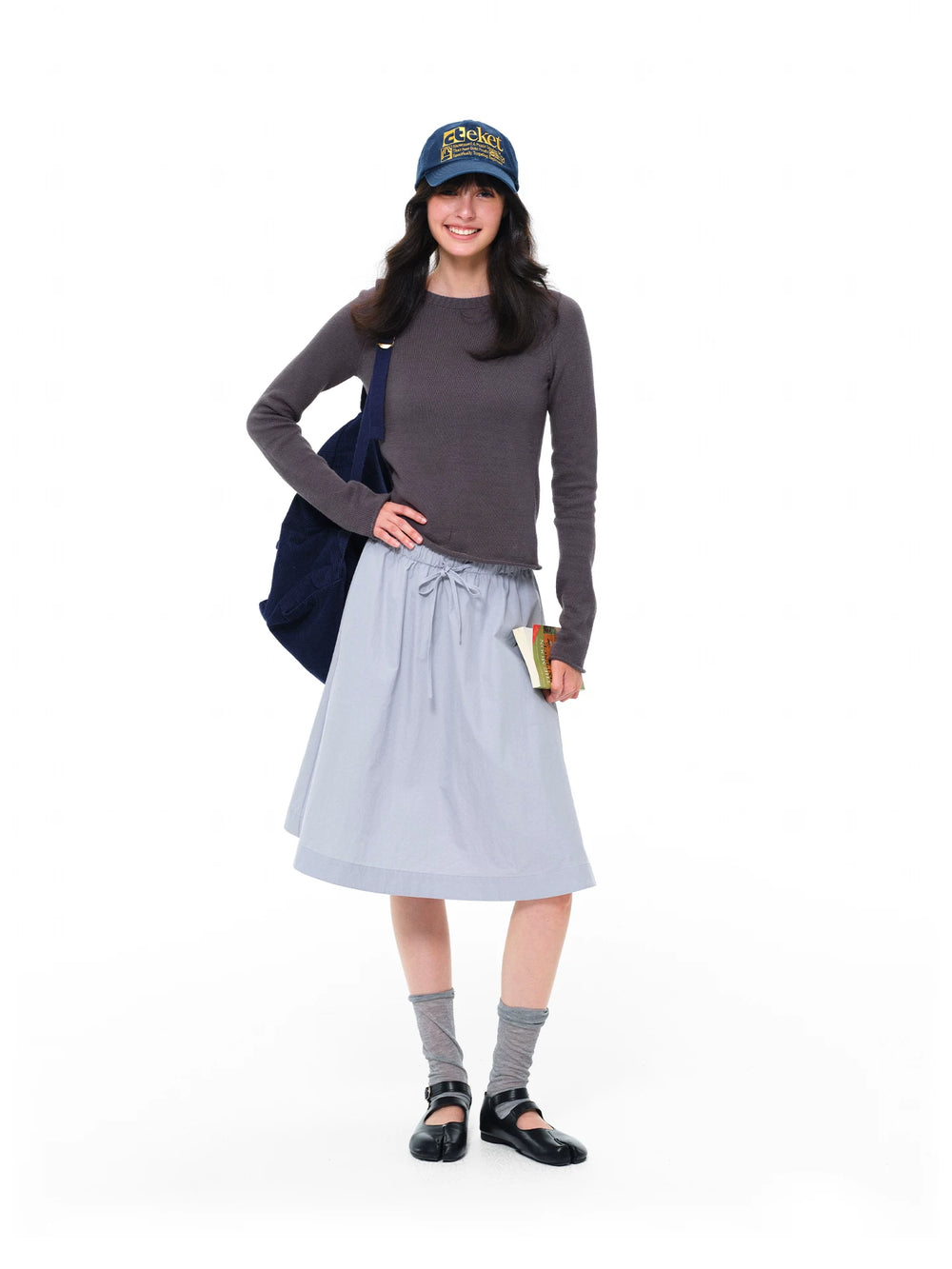 Our Stage Low Waist Anti Wrinkle Straightening Loose Wide Legs Drawstring Waist A-line Five point Casual Umbrella Pendant Skirt