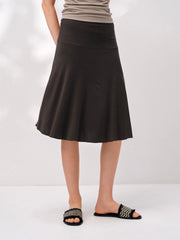 Our Stage Lyocell High Elasticity Breathable Low Waist Basic Folded Close fitting Flesh Covering Versatile Tencel Stretch Half Skirt