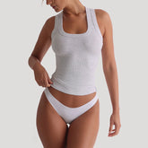 American spicy girl sexy U-neck trimmed breast tight camisole top pure desire basic high elasticity versatile cross shaped vest