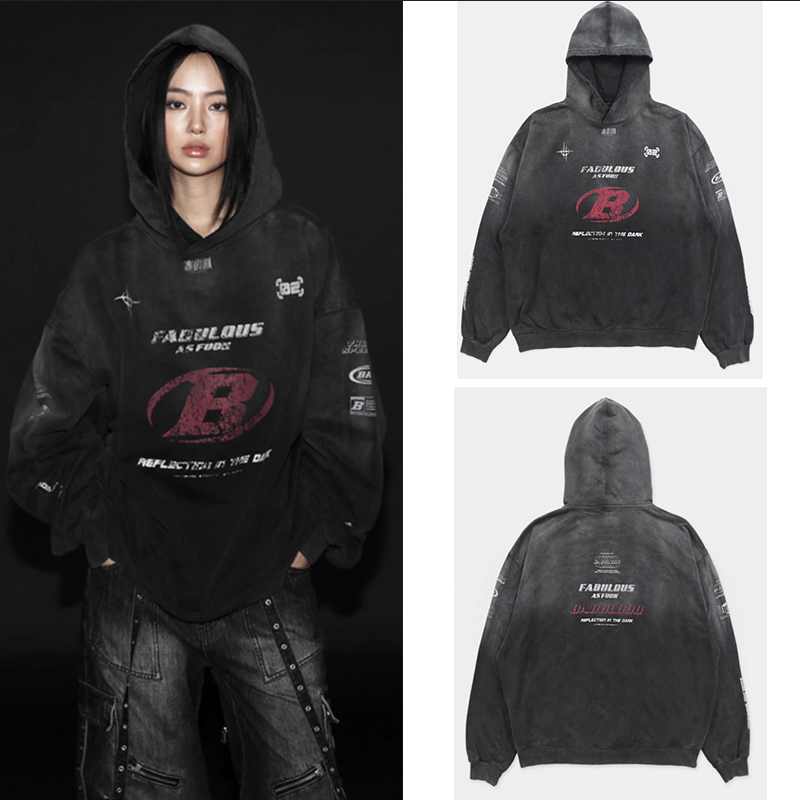 Badblood Women's Vintage Tie-Dye Pullover Hoodie