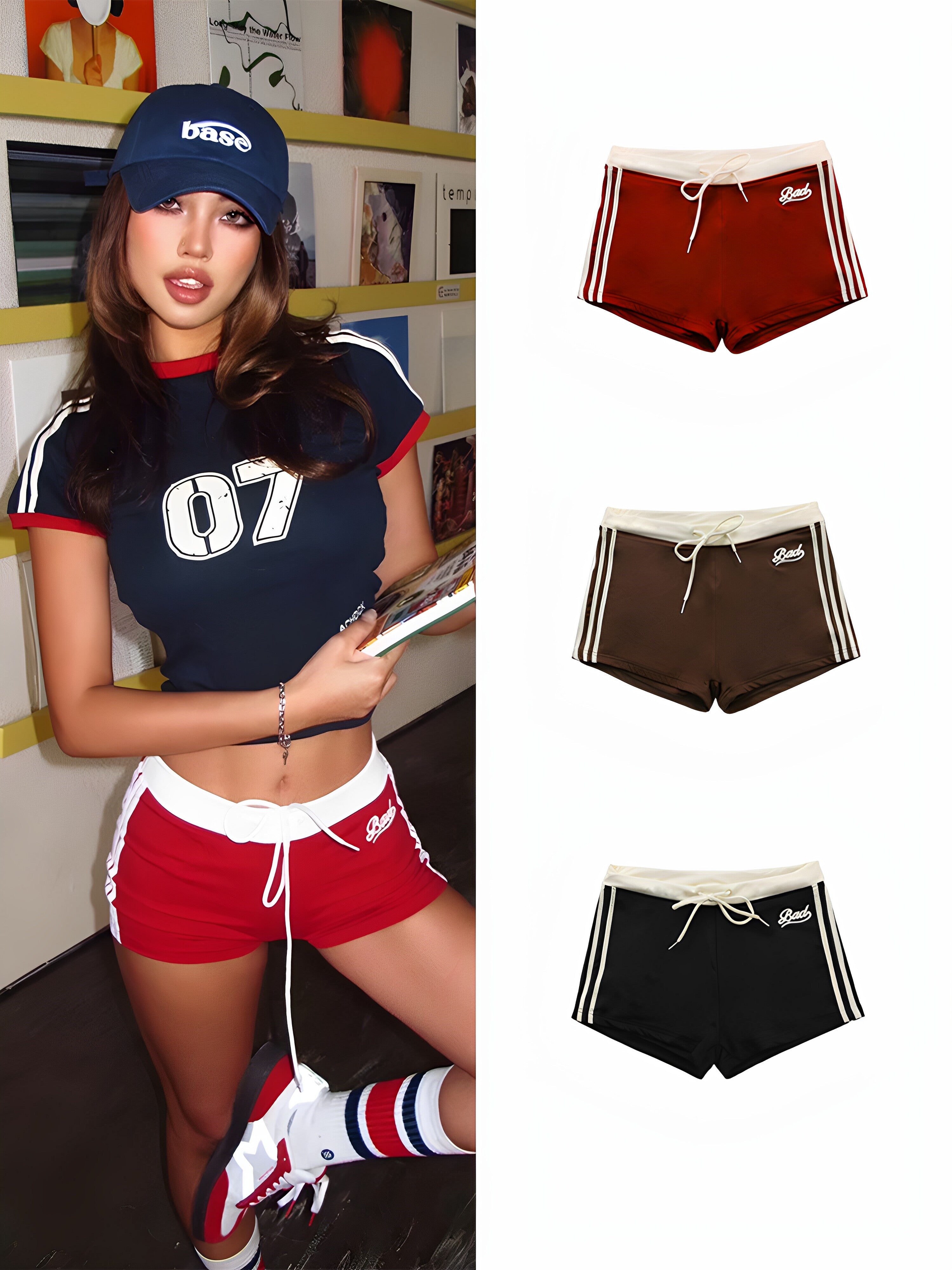 Badblood Women's Vintage Drawstring Athletic Shorts