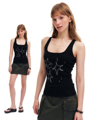 Women's Star Print Racerback Cami Tank Top