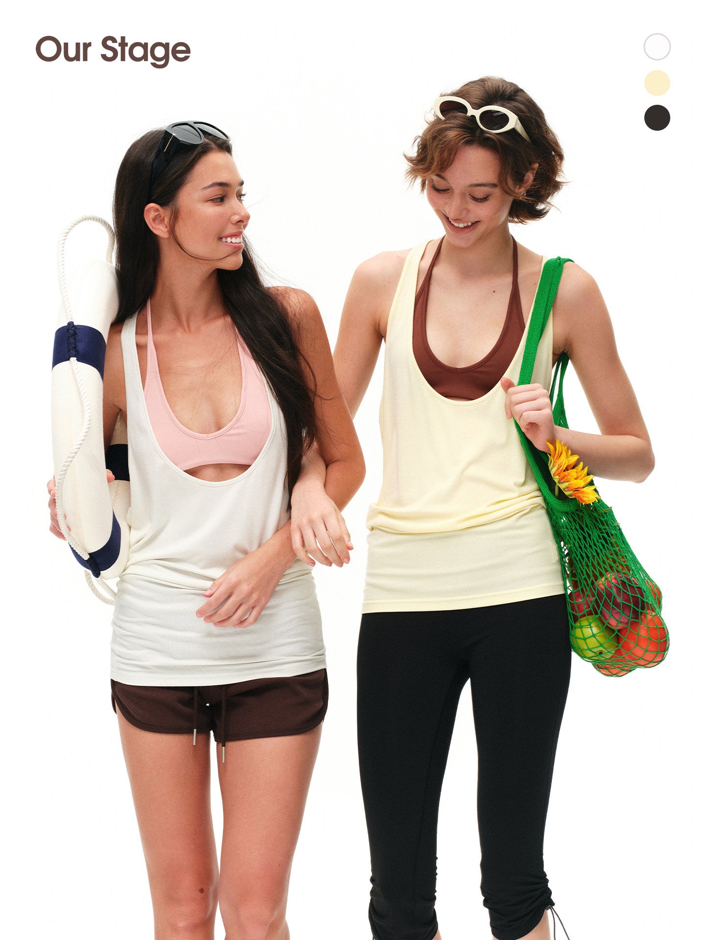Women's Halter Neck Open Back Ribbed Tank Top