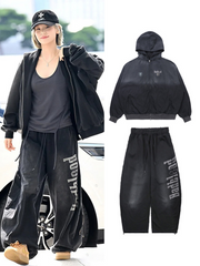 Badblood Vintage Washed Zip-Up Hoodie & Sweatpants Set