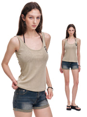 Women's Vintage Khaki Cami Tank Top