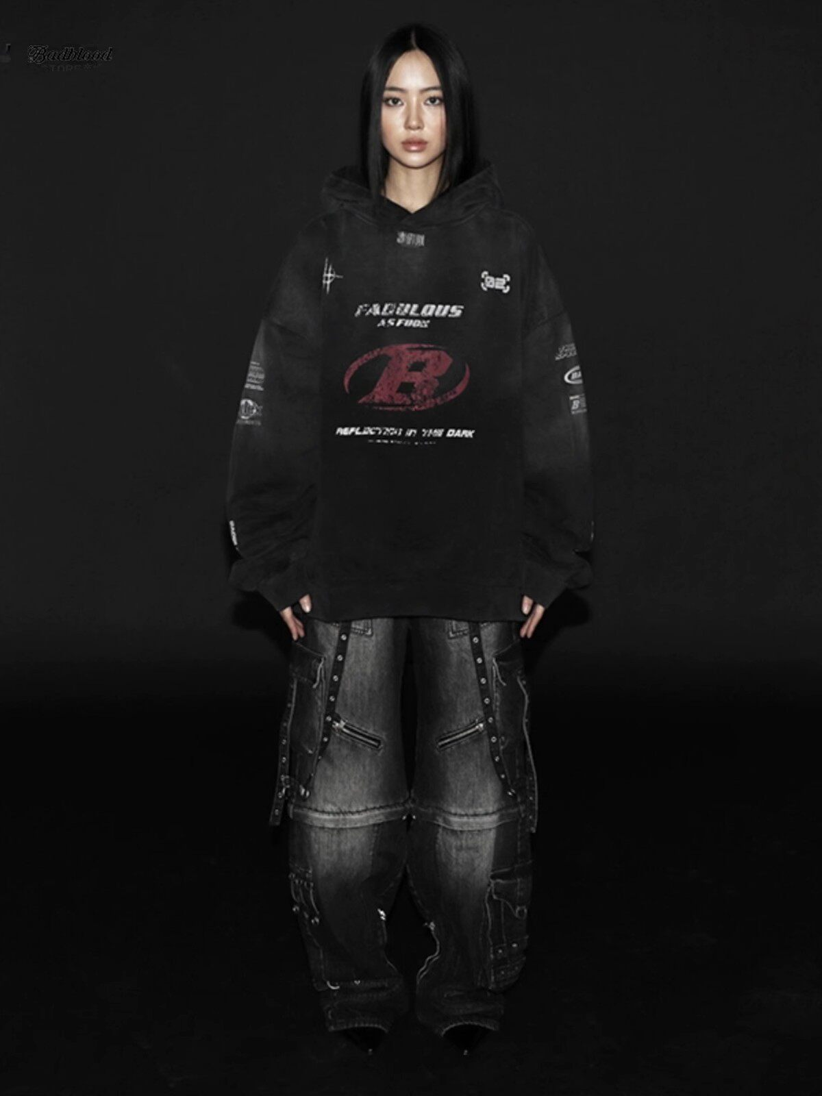 Badblood Women's Vintage Tie-Dye Pullover Hoodie