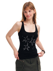 Women's Star Print Racerback Cami Tank Top
