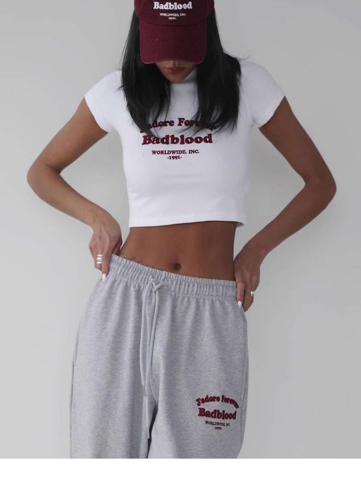 Badblood Women's 100% Cotton Cropped Crew Neck Short Sleeve Tee