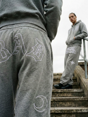 Badblood Unisex Vintage Embroidered Wide-Leg Sweatpants