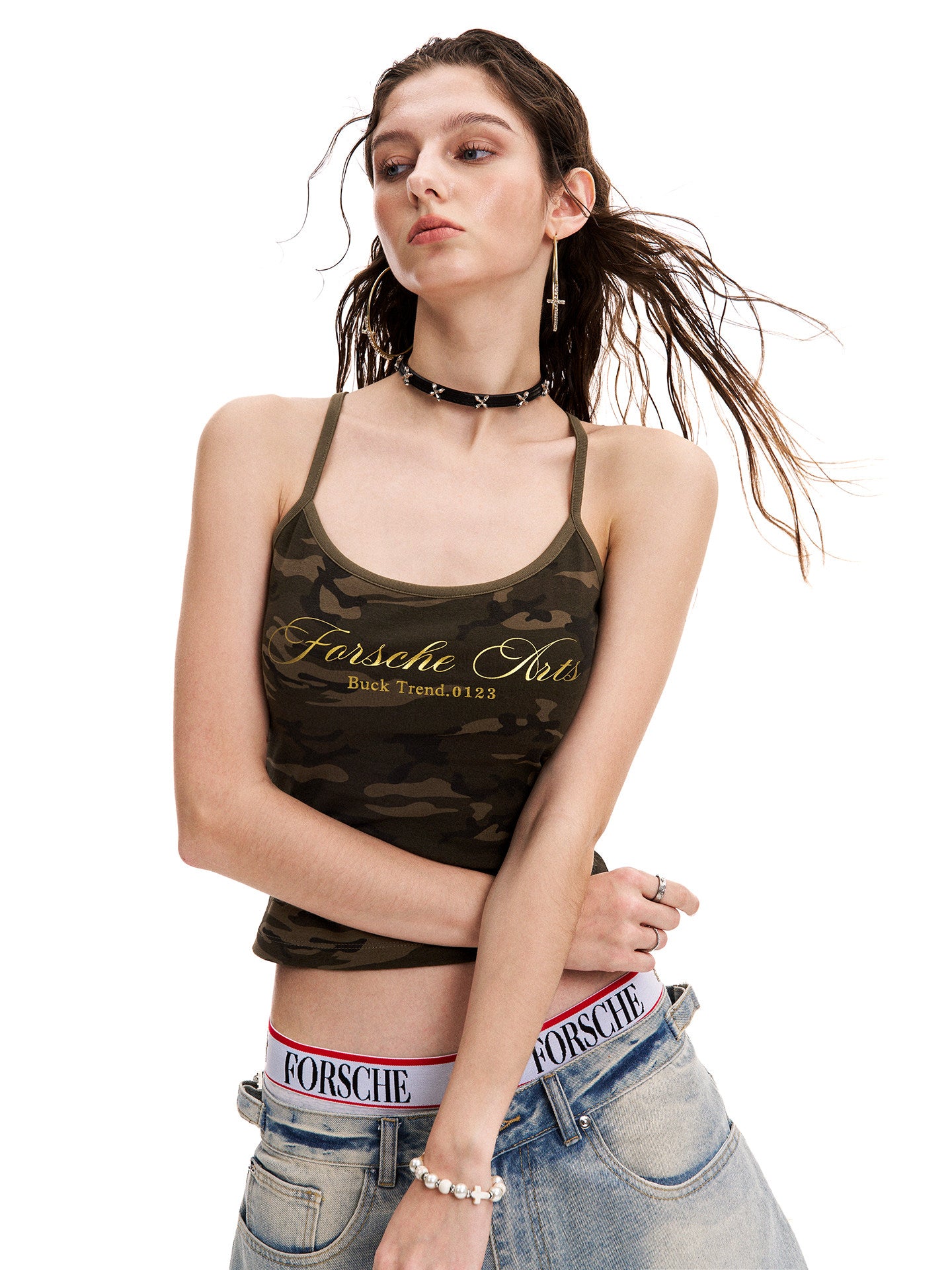 Women's Vintage Y2K Camouflage Cami Top