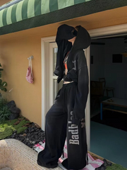 Badblood Vintage Washed Zip-Up Hoodie & Sweatpants Set