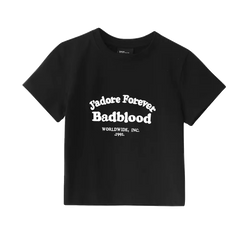 Badblood Women's 100% Cotton Cropped Crew Neck Short Sleeve Tee