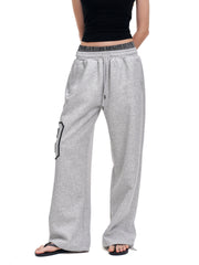 Unisex Fake Two-Piece Wide-Leg Sweatpants