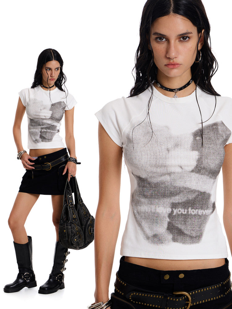 Women's Bear Graphic Raglan Slim Fit T-Shirt