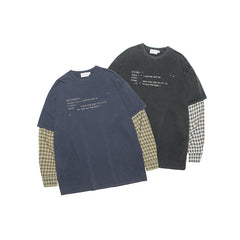 HeyHenry Streetwear Faux Two-Piece Long Sleeve T-Shirt