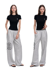 Unisex Fake Two-Piece Wide-Leg Sweatpants