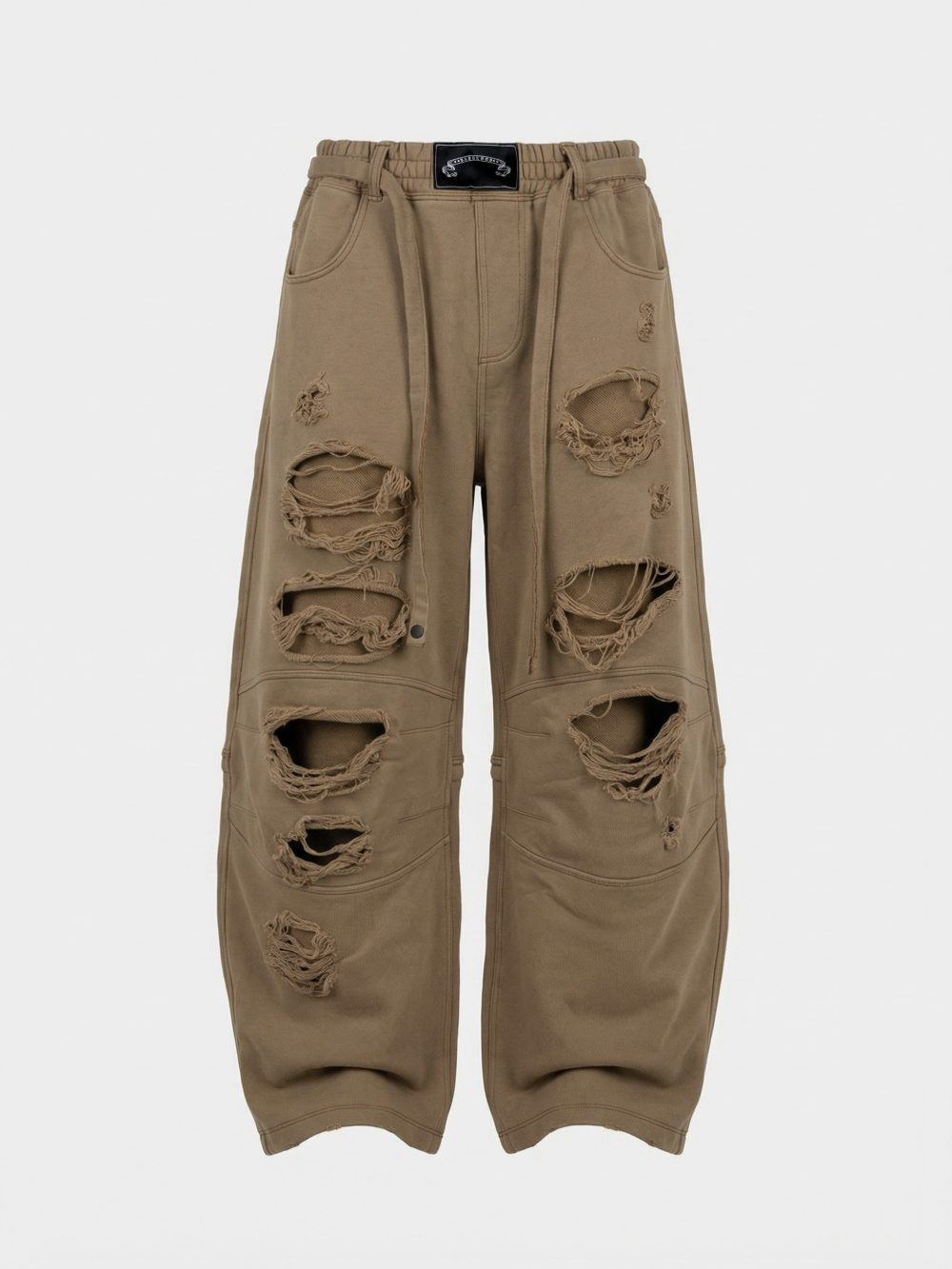 Badblood Unisex Distressed Drawstring Wide-Leg Sweatpants