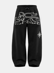 Badblood Unisex Vintage Embroidered Wide-Leg Sweatpants